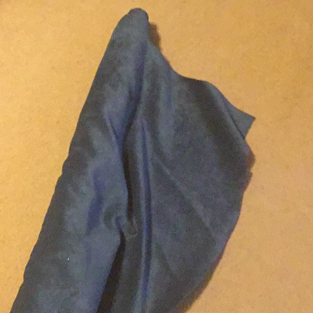 Blue velour type fabric